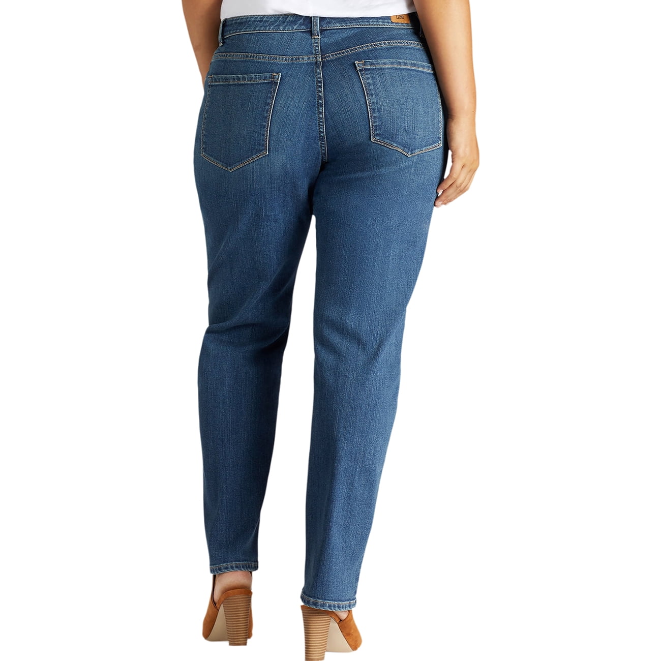 Lee Women's Plus Instantly Slims Relaxed Fit Straight Leg Jean, Available in Regular, Long, Short Inseams