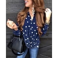 thumbnail image 3 of Spot  Hot 2019 Autumn And Winter Fashion Polka Dot Suit Collar Button Long-Sleeve Blouses Shirt, 3 of 3