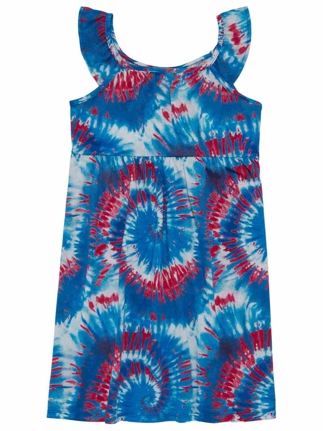 red white and blue tie dye dress