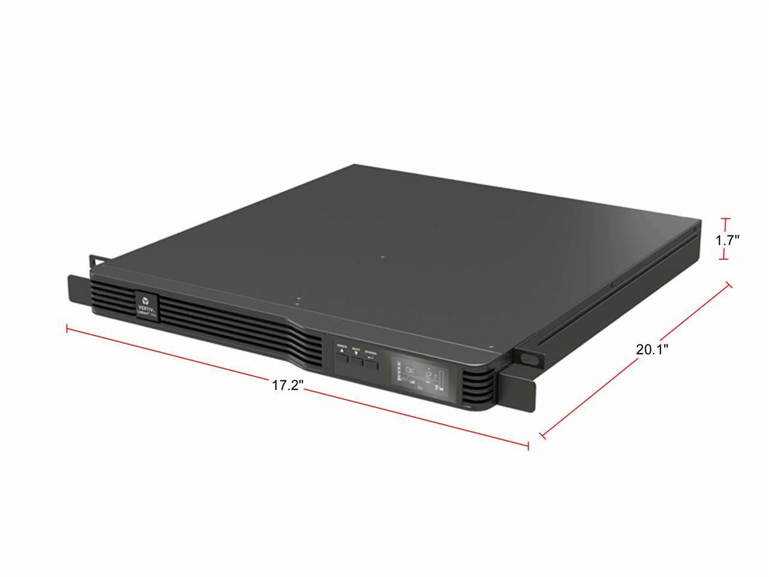 Vertiv Liebert PSI5 UPS 1000VA 900W 120V 1U Line Interactive AVR Rack Mount UPS 0.9 Power Factor PSI51000RM1201U