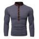 thumbnail image 2 of pstuiky camisetas de manga larga para hombre, Camiseta de manga larga con cuello alto falso de color liso para hombre, con múltiples botones y preimpregnación Tops de talla grande para hombre m, 2 of 5