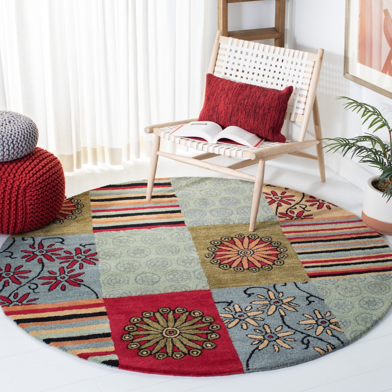 SAFAVIEH Soho Vivid Abstract Wool Area Rug, Multi, 7'6" x 9'6"