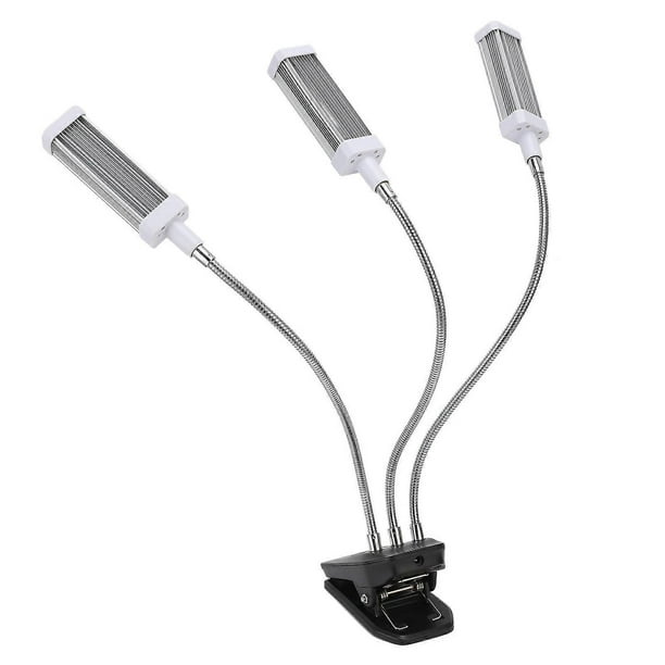 LED Plant Grow Light 360° Adjustable Grow Lamp 3 Head Timed Plant Light for Indoor Succulent 100‑240VSilver EU Plug
