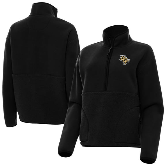 Women's Antigua  Black UCF Knights Figure Quarter-Zip Pullover Jacket