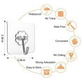 thumbnail image 2 of 20 Pack Heavy Duty Self Adhesive Hooks - 33lb Max, Transparent, Waterproof, Sticky Wall Hooks for Keys, Bathroom, Shower, Outdoor, Kitchen, Door, Home Improvement, Utility, 2 of 7