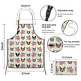 thumbnail image 3 of White Boston Terrier and Flower Apron-Garden Aprons for Women with Pockets-Cotton Linen Waterproof Kitchen Cooking Gardening Aprons Adjustable for Kitchen,Cooking,BBQ and Salon 33x27 Inch, 3 of 7