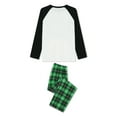 thumbnail image 6 of Christmas Family Pajamas Matching Set Letter Print Long Sleeve Tops and Plaid Pants Loungewear Soft Sleepwear, 6 of 10