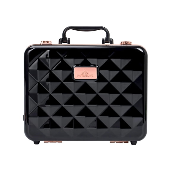 Impressions Vanity Laguna Travel Makeup Case with Portable LED Mirror and Adjustable Compartments