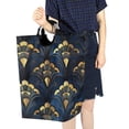 thumbnail image 4 of Yayeee Freestanding Laundry Hamper with Handle Collapsible Large Storage Basket for Clothes, Blue Art Pattern, 4 of 7