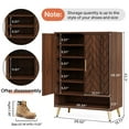 thumbnail image 6 of Tribesigns 6-Tier 24 Pairs Shoe Storage Cabinet with Adjustable Shelves, Walnut Shoe Cabinet with Doors, 6 of 6