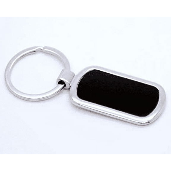 Silver/Black Oval Keychain