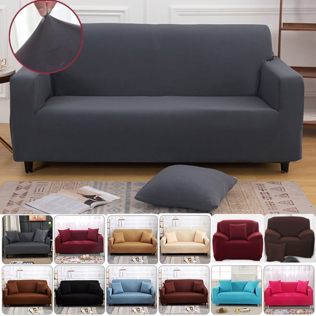 CUH Funda de sofá elástica en forma de L Loveseat Sillón reclinable de color sólido Funda de sofá lavable Protector de muebles para mascotas Asientos de 1/2/3/4 CUH Color sólido