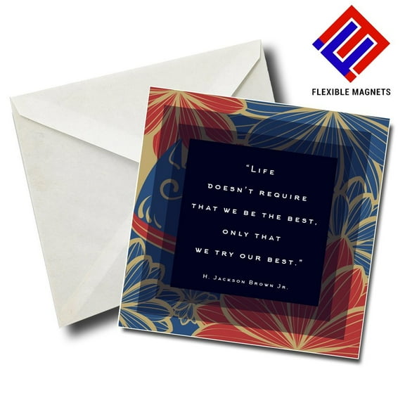 Life Doesn't Require...H. Jackson Brown Jr Inspirational Quote Magnet for refrigerator. Great Gift! By Flexible Magnets