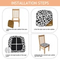 thumbnail image 4 of Black White Cow Pattern Seat Covers for Dining Room Chairs Set Of 4,Stretch Printed Washable Chair Seat Cover with Elastic Ties and Button,Removable Waterproof Couch Cushion Covers, 4 of 6