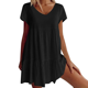 thumbnail image 5 of Vestido túnica de verano para mujer, cuello en V, informal, suelto, fluido, con vuelo, 5 of 5