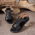 thumbnail image 6 of Samdudou Flat Sandals for Women Open Toe Casual Slingback Shoes Stylish Front Zipper Closure Textured Leatherette Upper Daily Walking Footwear, 6 of 9