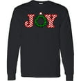 thumbnail image 3 of Inktastic Joy Christmas Ornament with Candy Cane Stripes Long Sleeve T-Shirt, 3 of 5
