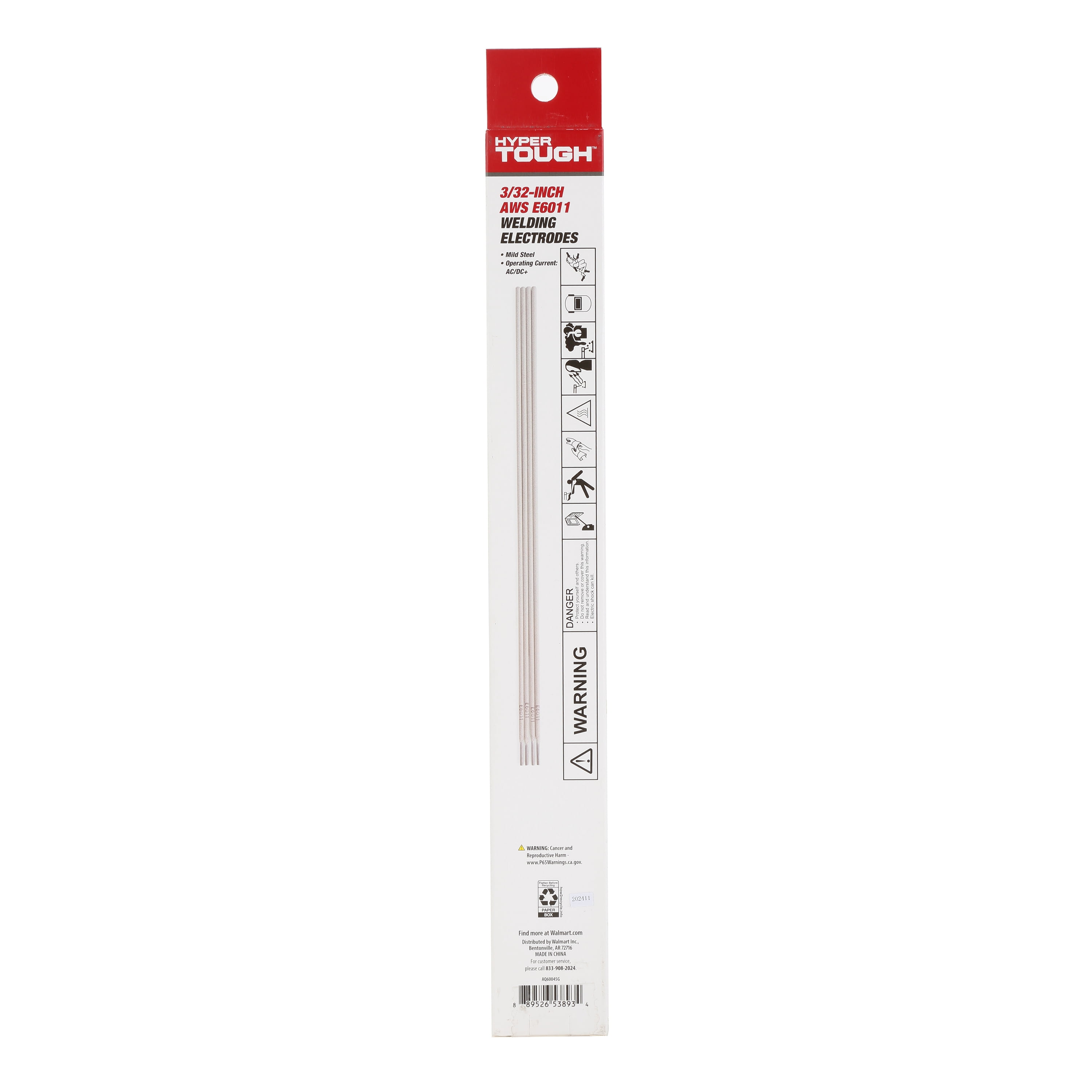 Hyper Tough AWS E6011 Mild Steel Welding Electrode 3/32 in, 1 lb, New Condition