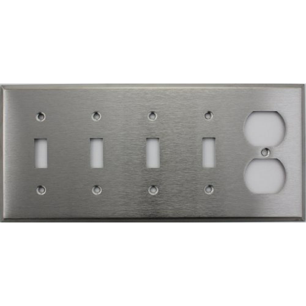 Classic Accents Brushed Satin Stainless Steel 5 Gang Wall Plate 4