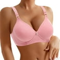 thumbnail image 2 of Lixiuxyad Women's Front Closure Floral Lace Bra Comfortable Support Underwire T Shirt Bralette Soft Wireless Everyday Wear,Bras for Women Pink 44, 2 of 7