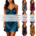 thumbnail image 4 of Nightgowns for Women Zaewscy Women's Casual Summer Short-sleeved Lace-embroidered Nightgown For Home Use Blue Free Size, 4 of 9