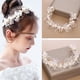 thumbnail image 1 of Diadema de princesa blanca, banda para el pelo de flores, vestido de pelo de comunión de cristal, accesorios nupciales para el cabello de boda con diamantes de imitación para niñas de flores LingWen 9024715009609, 1 of 5