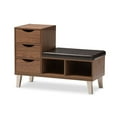 thumbnail image 2 of Hawthorne Collection Storage Shoe Storage Bench in Walnut, 2 of 5