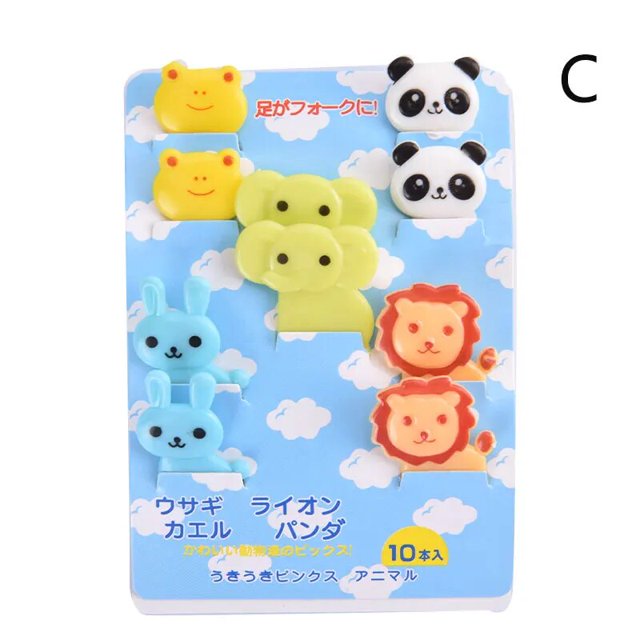 Mini tenedores de comida de animales para niños, lindo Tenedor de fruta, decoración de caja Bento, reutilizable, dibujos animados, aperitivo, pastel, postre, almuerzo