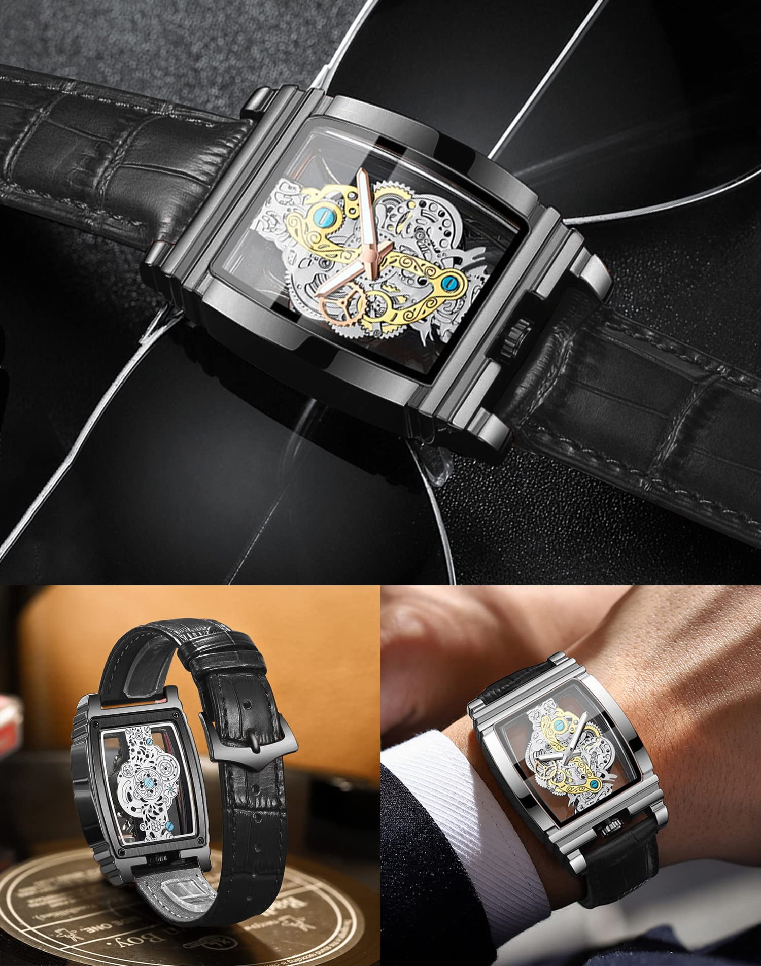 Skeleton Watch for Men - Leather, 30M Water Resistant, Luminous Markers | Stylish Business Watch
