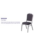 thumbnail image 2 of 4 Pk. HERCULES Series Crown Back Stacking Banquet Chair in Black Patterned Fabric - Silver Vein Frame, 2 of 9
