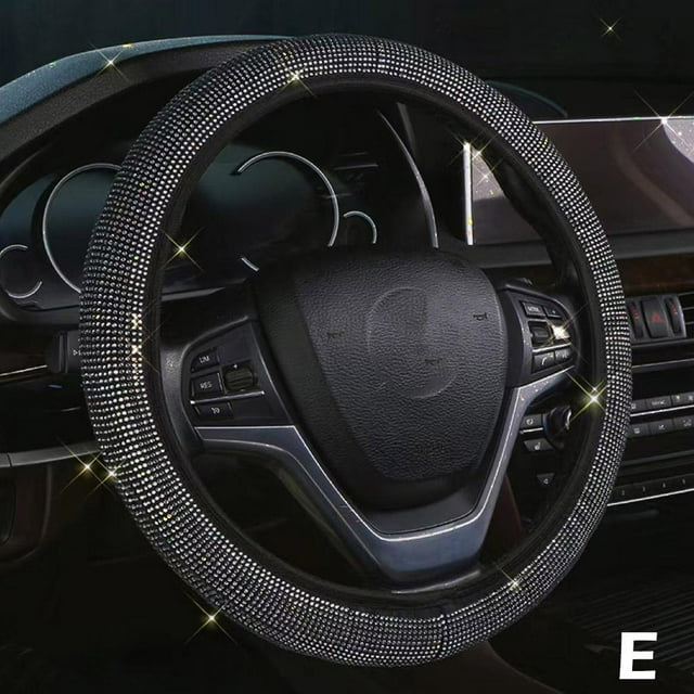Shering Bling Rhinestones Steering Wheel Cover with Crystal Sparkling^ St T9Y6