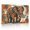 C, variant on XaaKee Canvas Art Prints Tribal Elephant Geometric Sun Background Painting Modern Canvas Prints Wall Art Inner Framed 18*12Inch