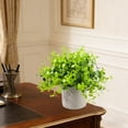 thumbnail image 5 of KOYPTL Artificial Plants Indoor with Plastic Pot 7",Fake Small Potted Plants for Home Office Bedroom Outdoor Table Decor,Vase with Greenery Faux Plants for Farmhouse Mantle Centerpiece Shelf Spring, 5 of 7