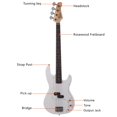 thumbnail image 2 of 4 String Electric Bass Guitar, Split Single-Coil Pickup, Right Handed Design, with Gig Bag, Strap, Spanner Tool for Youths & Adults (White), 2 of 10