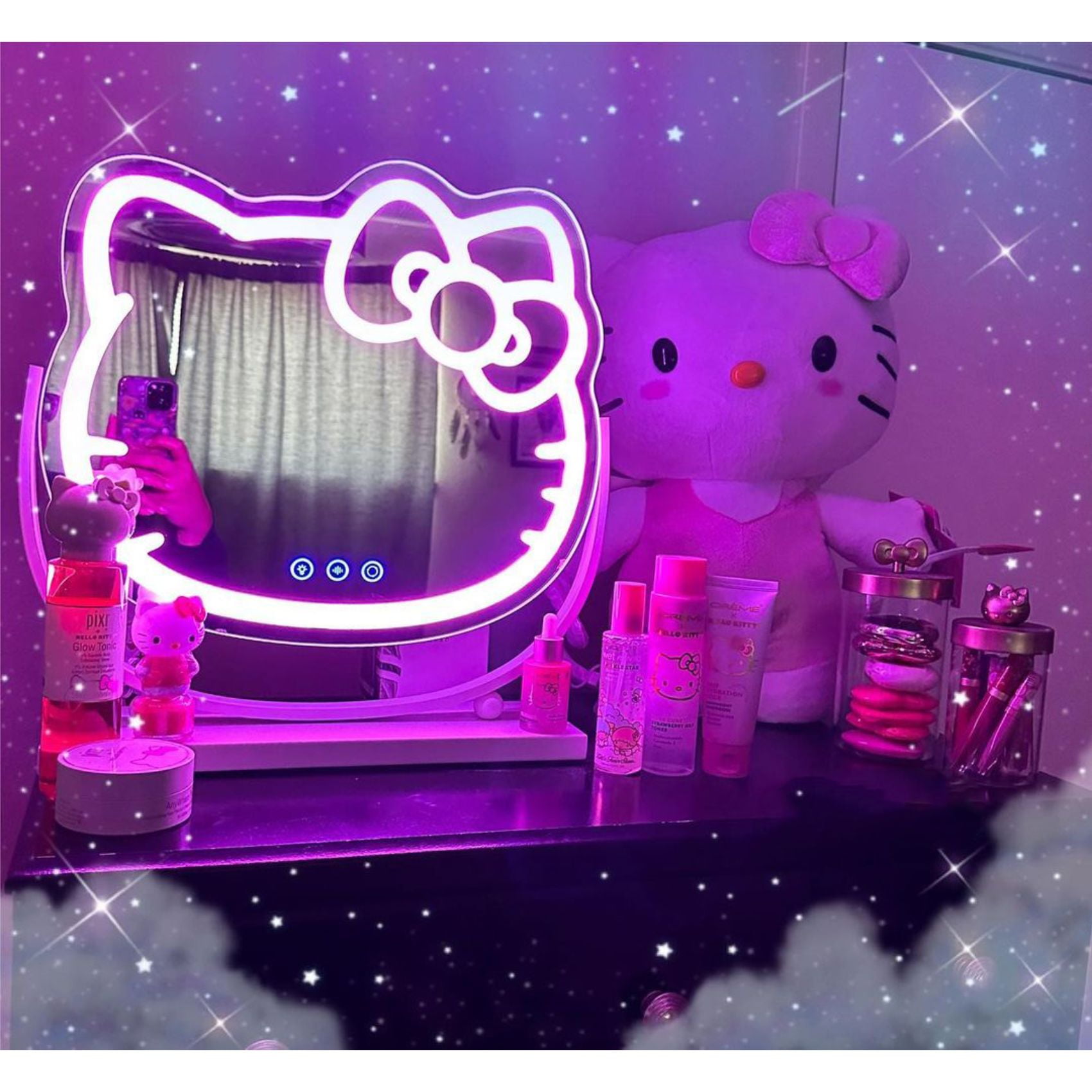 Impressions Vanity Hello Kitty LED Makeup Mirror, Wall Mount Tabletop  Lighted Mirrors with Touch Sensor 