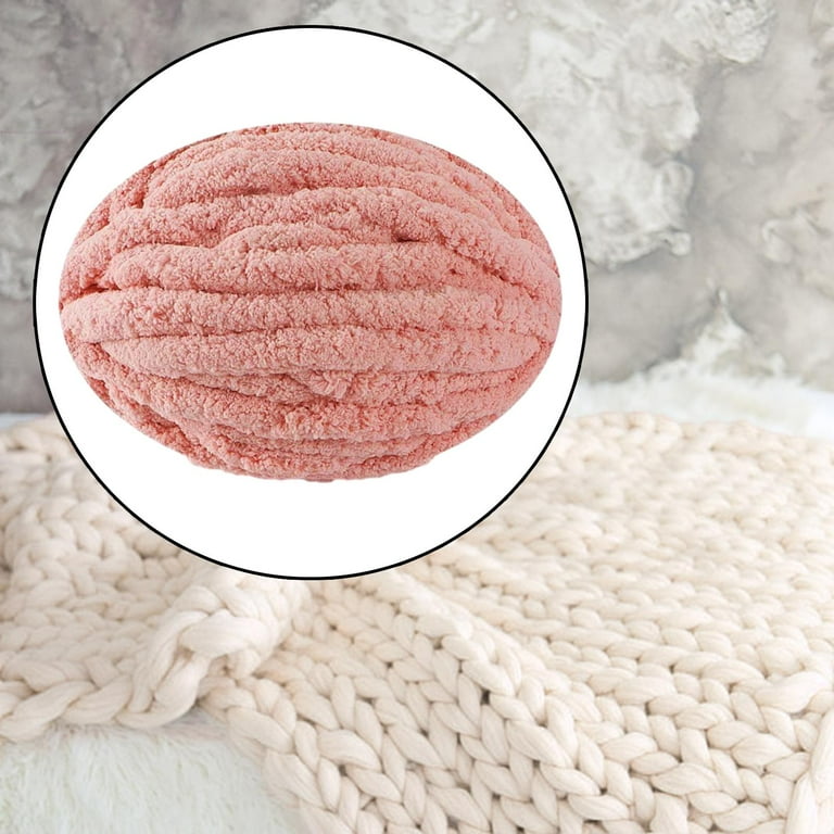 Thick Chunky Yarn Filling Polyester Yarn for Knitted Blanket Weaving Sweater Pink, Size: 27m