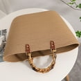 thumbnail image 4 of Fashion Beach Bags Bamboo Handle Cotton Woven Tote Striped for Travel (Style 7), 4 of 4