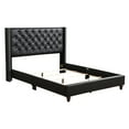 thumbnail image 3 of Julie Black Tufted Upholstered Low Profile Queen Panel Bed, 3 of 5