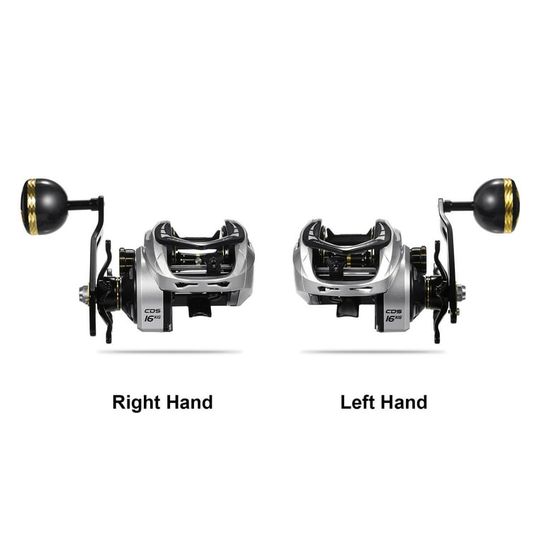 Baitcasting Reel 16kg Drag Power 6+1 Bb 6.3:1 Single Handle Fishing Reel with Magnetic Brake System, Size: Right Hand