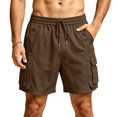 thumbnail image 3 of Sentmoon Shorts for Men Men Athletic Shorts Drawstring High Elastic Waist Solid Color Gym Short Beach Items for Running and Training S-3XL, 3 of 8