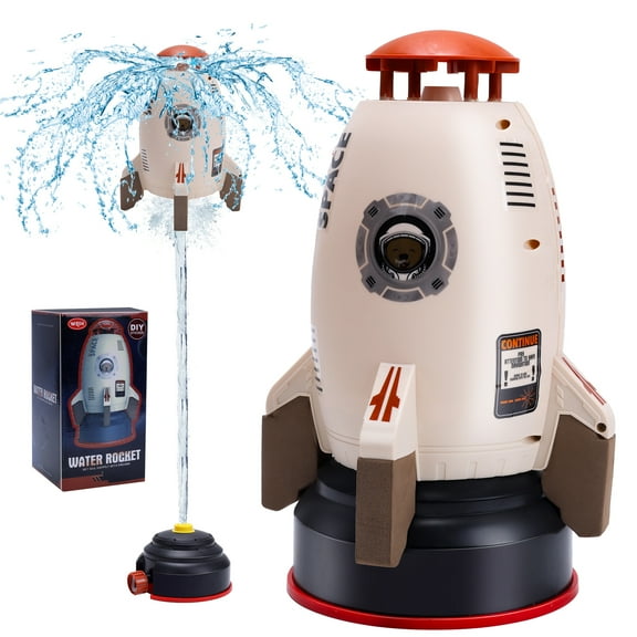 Rocket Sprinkler for Kids & Toddlers, Summer Outdoor Wate Sprinkler for Yard、Lawn,DIY Unique Rocket Wate Sprinkler ,Perfect Birthday Gift,STEM
