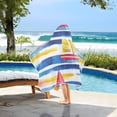 thumbnail image 3 of Yayeee Kids Hooded Towels Toddler Soft Absorbent Beach Bathing Wrap 50" x 23.5", Red Hand Drawn Sailboats, 3 of 5