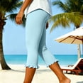 thumbnail image 5 of Capris Pants for Women - Dance Yoga Leggings Elastic Waist Ruffle Summer Casual Athletic Cropped Pants, 5 of 7