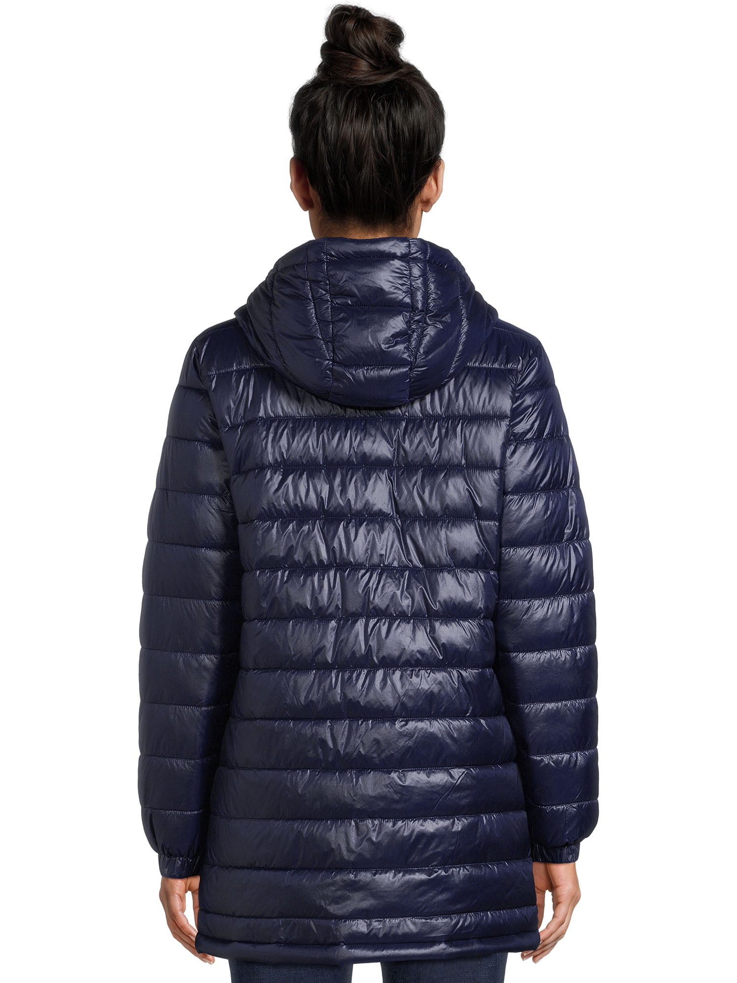 Swiss Tech Women's Hooded Mid Length Puffer Jacket Sizes XS-3X