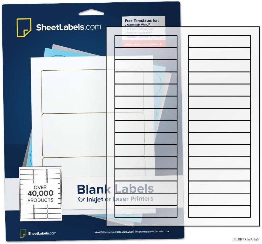 Clear File Folder Labels, Permanent Adhesive 2/3" X 37/16", For Inkjet