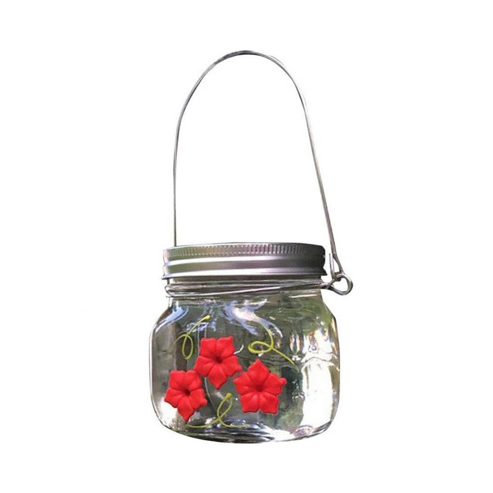 Hanging Hummingbird Feeder,Mason Jar Hummingbird Feeder Outdoor Hummingbird Feeder with 3