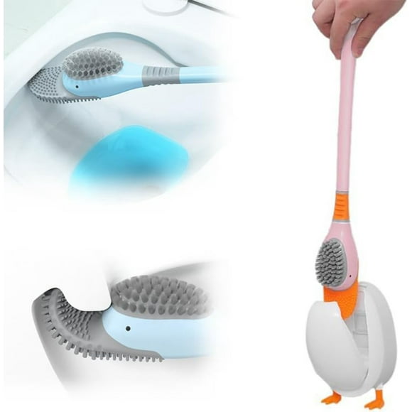 Silicone Toilet Cleaning Brush and Holder Set for Bathroom— Hygienic 2024 Design with Ergonomic Handle and Sturdy Stand