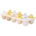 thumbnail image 2 of Molde de silicona de 10 cavidades para paletas heladas - Material PP, mango anular, reutilizable - para paletas heladas caseras, comida para bebés, almacenamiento en el congelador, 2 of 7
