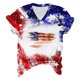 thumbnail image 1 of Camiseta de Manga Corta con Cuello en V Impresa para el Día Del Independiente, Camisetas con Cuello en V para las Mujeres, 1 of 4