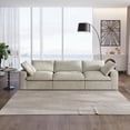 thumbnail image 6 of Sdorens Free Convertible Sectional Sofa Modular Couch,Modern Linen Fabric Sofa for Living Room,Apartment and Small Space,3-Seat Sofa,Khaki, 6 of 14